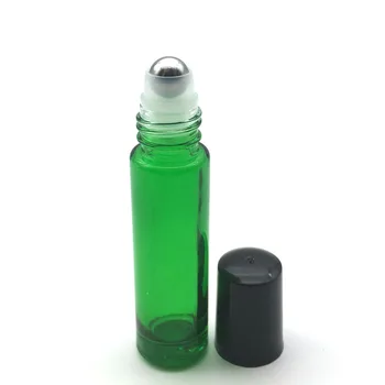1gb Tukšs Smaržas Paraugs 1 ml 2 ml 3ml 5ml Zaļā Roll Stikla Pudele ar Ēterisko Eļļu Pudeli Roll-On Pudele