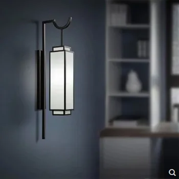Jaunais Ķīnas auduma lampas vāciņu radošo vienkāršu sienas lampas retro dzelzs dekoratīvie gultas spuldzes E14 apgaismes spuldzes