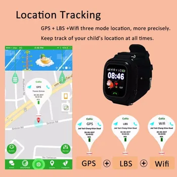 ZZGUOSHUO Q90 Bērniem GPS Smart Skatīties Baby Watch SOS Zvanu Atrašanās vietas noteikšanas Ierīci Tracker, lai Mazulis Droši skatīties