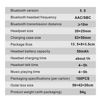 5.0 Bluetooth HeadsetDigital Displejs Touch TWS Bluetooth Austiņas M12 Bluetooth Austiņas
