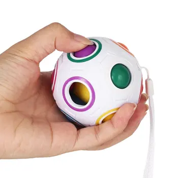 Radošā Magic Cube Bumbu Antistresa Varavīksnes Futbola Puzzle Montessori Bērnu Rotaļlietu Bērniem, Stress Atslodzes Rotaļlietu Un Dāvanu