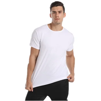 Rūpnīcas tiešā vasarā jaunu cieto krāsu vīriešu T-krekls īsām piedurknēm krekls krekls skriešanas fitnesa ātri žāvēšanas T-krekls