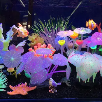 Akvāriju Silikonu Simulācijas Mākslīgās Zivju Tvertnes Viltus Koraļļu Augu Zemūdens Ūdens Jūrā Koraļļu Ornamentu, Apdare Piederumi