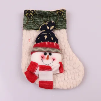 Mazās Ziemassvētku Zeķes Karikatūra Santa Claus, Sniegavīrs, Ziemassvētku Zeķes Apdare Jauno Gadu Konfektes Somas Santa Maisi Jaunā Gada Dāvanas