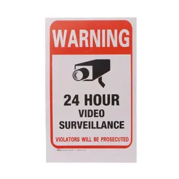 JAUNS 1/5gab/daudz Kameras Signalizāciju, Uzlīmes, Brīdinājuma Decal Pazīmes, Sauļošanās Ūdensizturīgs PVC Video Novērošanas Drošības CCTV A9F5