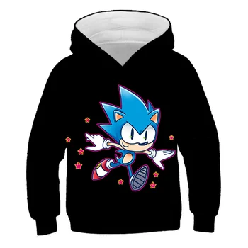 Rudens Jaunas Ielidošanas Anime Sonic Ezis mazulis 3D Drukāts Krekli, Zēns, Meitene Modes Gadījuma Harajuku Pulovers Smieklīgi Streetwear