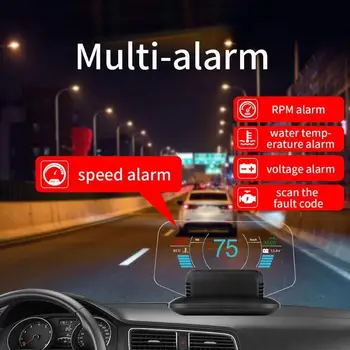 C1 OBD2 Automobiļu HuD OBD 2 II GPS Dual-mode HD LED Ātruma Projektors Obdii Ekrāna nodaļas Vadītāja Brīdināšanas Sistēma, Pār Brīdināšanas Sistēma