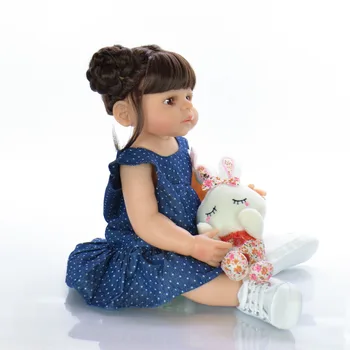 55cm Pilna Silikona Vinila Ķermeņa Atdzimis Meitene Spilgti Baby Lelle Jaundzimušo Princesi Toddler Rotaļlietas Bonecas Ūdensizturīgs Dzimšanas dienas Dāvana