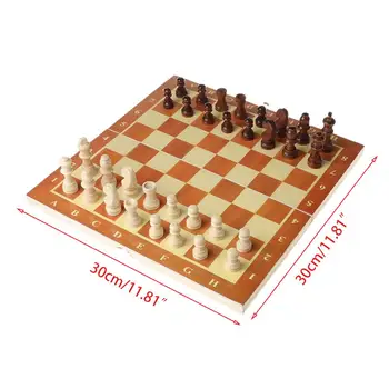 Pavisam Jaunu un Augstas Kvalitātes 3 1 Koka Starptautiskās Šaha Komplekts Valdes Ceļojumu Spēles Šahs Bekgemons Caurvēju Izklaide