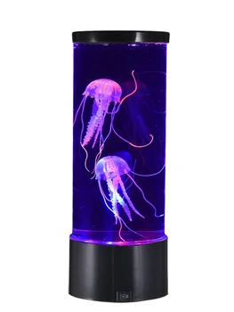 LED Medūzas, Lavas Lampas Krāsains Guļamistaba Nakts Gaisma Simulācijas Medūzu Akvārijs Tvertnes, ņemot vērā Mājas Biroju Telpu Dekori