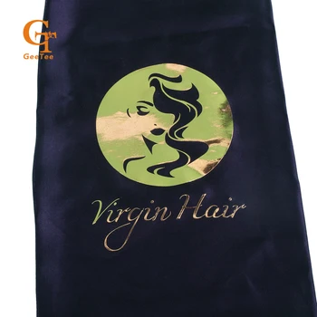 Pasūtījuma logo zīmolu Luksusa Cilvēku Virign matu pieaudzēšana iepakojuma satīna maisiņu,birkas, etiķetes,ietīšana, uzlīmes. Matu komplektā iepakojums
