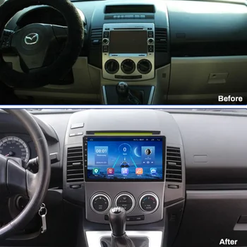 Priekš Mazda 5 Automašīnu Radio 2005. - 2010.gadam, 9 Collu 2 Din Multivides Video Atskaņotājs Navigācija GPS Android Auto Autoradio 360 Fotokameras Carplay