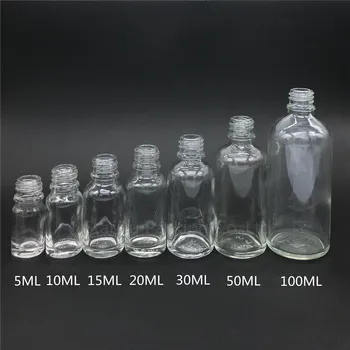 100GAB 5ml/10 ml/15 ml/20ml caurspīdīga Stikla Pudeles, Flakoni Ēteriskās Eļļas Pudeli ar skrūvējamu vāciņu+kontaktdakšu, 30ML/50ml/100ml Smaržas pudele