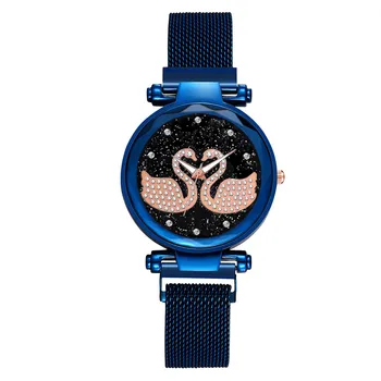 Magnēts Magnēts Akmens Gulbis Diamond Lady Pārsūtīt Skatīties Kvarca Gadījuma Sieviešu Skatīties Dizaineru Pulksteņi Luksusa Reloj Mujer