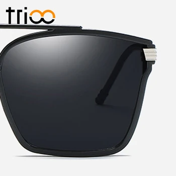 TRIOO Black Vīriešu Unisex Saulesbrilles Vienkārši Foršs Laukums Lunette, Saules Brilles, Spogulis Krāsu Lēca Zīmola Dizaina Brilles Oculos