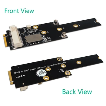Mini PCI-E, lai NGFF M. 2 Taustiņu M Adaptera Karti ar SIM Kartes Slots Pārveidotāja Adapteris WiFi/WWAN/LTE Modulis