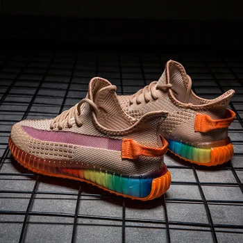 Vīriešu kurpes vasaras 2019 jaunu peld austi elpojoši sporta apavi vīriešu varavīksnes kurpes tiešām pārsprāgt Niezy apavi