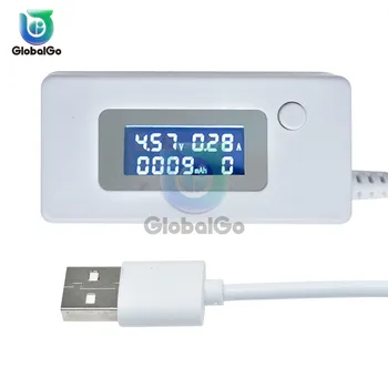 LCD USB Uzlādes Strāva Tester ar USB Pagarinājuma Kabelis Mini Digital Display Mobile Power Lādētājs Detektors Tālruni