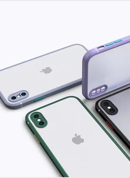 Piemērots iPhone11 11 Pro Max XR XS Max X 8 7 Plus all-inclusive taisni pusē mobilo tālruni gadījumā, matēts caurspīdīgs triecienizturīgs