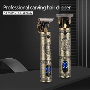 Elektriskie matu trimmeris USB Lādējamu Hair Clipper Izbalināt matu Griezumu Bezvadu Skuveklis Trimmeris 0mm Vīriešu Frizieri, Matu Griešanas Mašīna