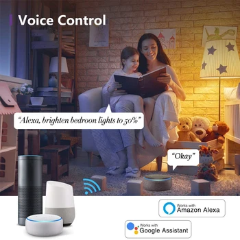 WiFi Smart Light9W Spuldzes Aptumšojami WW+CW LED Smart Home Balss Kontroles E27 B22 E26 Lampas Tālvadības Gaismu, Lai Google Home Alexa