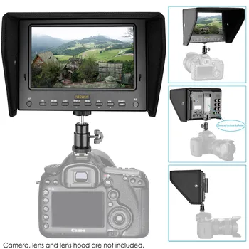 Neewer 7 collu HD Uz Kameru Jomā Monitors ar Tālvadības pults HDMI Signālus IPS Ekrāns, Izšķirtspēja 1280x800, Par Canon/Nikon