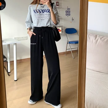 Vasarā Augsto Vidukli, Plaša Kāju Bikses Vaļīgas Taisni korejas Apģērbu Modes Zīmola Sieviešu Apģērbu Capri Ikdienas Stila Jaunas Hipster