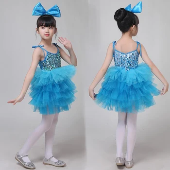 Meitenes Toddler Balles Sequined Džeza Apģērbu Konkurences Tērpus Bērnu Deju kleitu Festivāls Apģērbu Valkāt Apģērbu