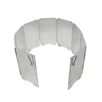Āra kempings plīts galvas vāka pot aksesuāri vējstiklu ar fiksatoru 9 gabali, mini vējstiklu ar auduma maisiņu