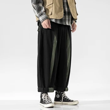 Vīrieši Streetwear Kravas Bikses Ir 2021. Rudens Hip Hop Joggers Bikses (Dungriņi) Black Modes Baggy Kabatas Bikses Vīriešu Dropshipping
