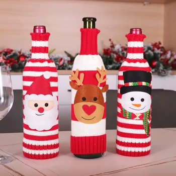 Ir 2021. Jaunu Ziemassvētku Trikotāžas Džemperis Karikatūra Vīna Pudele Set X-mas Pudeles Apdare