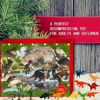 Ziemassvētku atpakaļskaitīšanas kalendārs sienas karājas apdare roku darbs dāvanas ģimenei un bērniem DIY dinozauru Ziemassvētku P9Z4