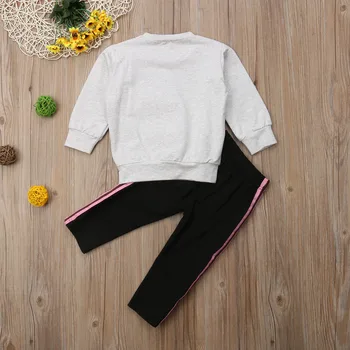 Mazas Meitenes Princese Apģērbu Komplekti Bērniem, Baby Meitenes, Unicorn sporta Krekls Topi+Bikses 2gab Tērpiem Komplekts 0-5T
